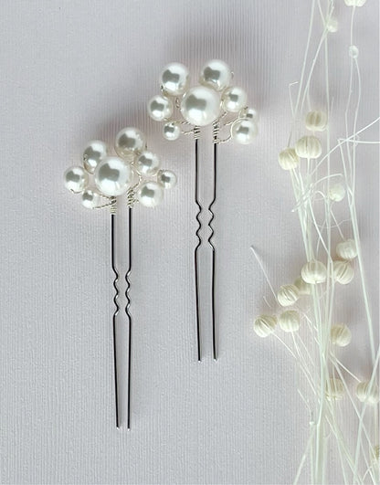 Jade Crystal Pearl Hair Pins